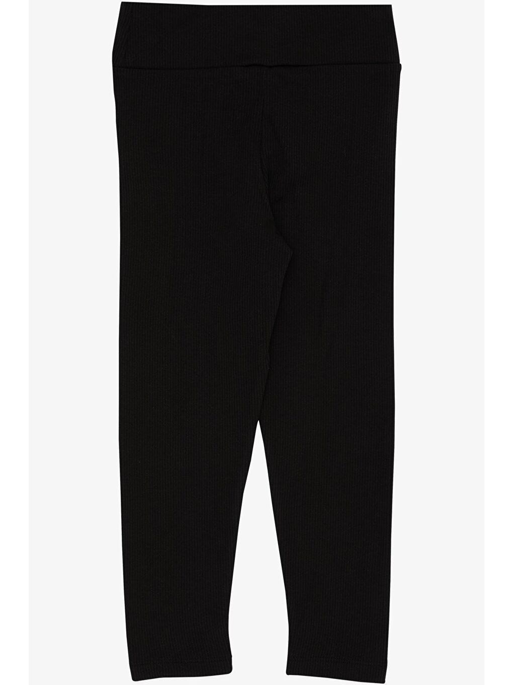 Kız Çocuk Tayt Fashion Armalı Taşlı Siyah (8-9 Yaş)-1