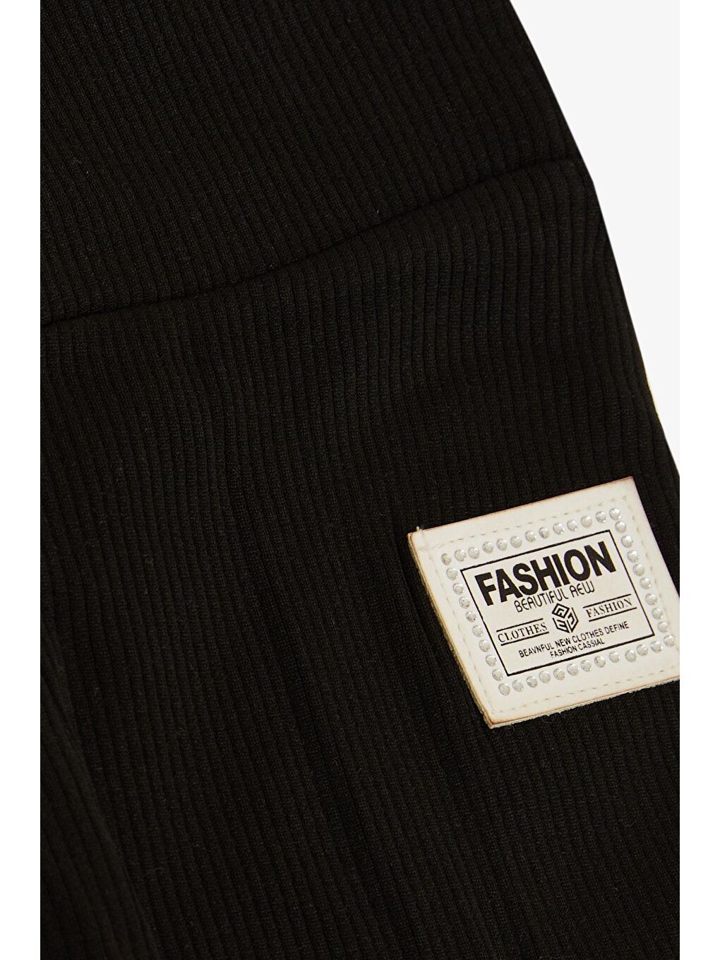 Kız Çocuk Tayt Fashion Armalı Taşlı Siyah (8-9 Yaş)-2