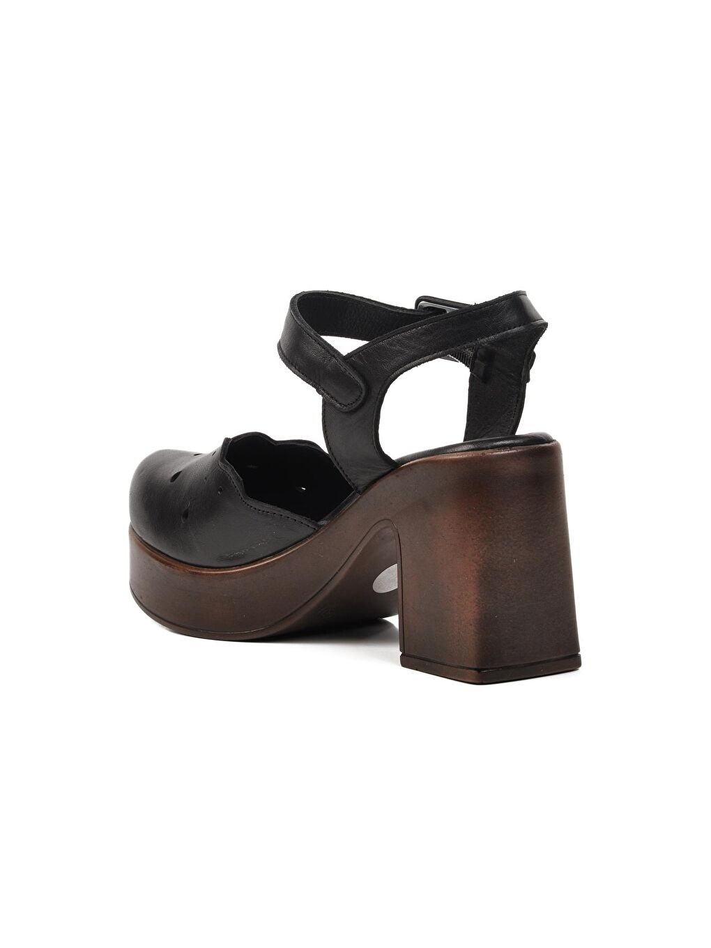 Siyah Hakiki Deri Kadın Topuklu Sandalet 2217001Y-3