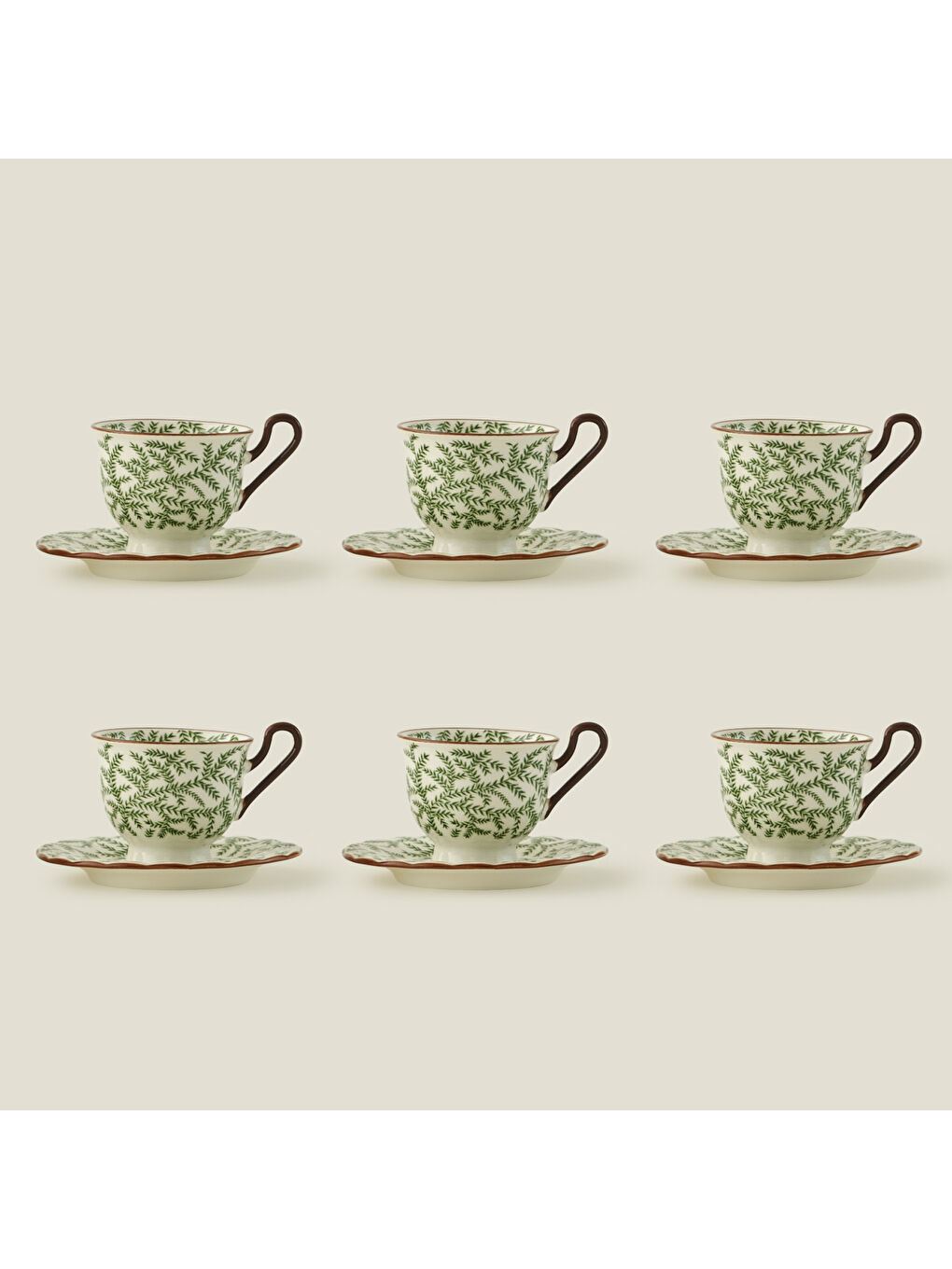 Karışık Ivy 6'lı Kahve Fincanı Seti (90 cc)