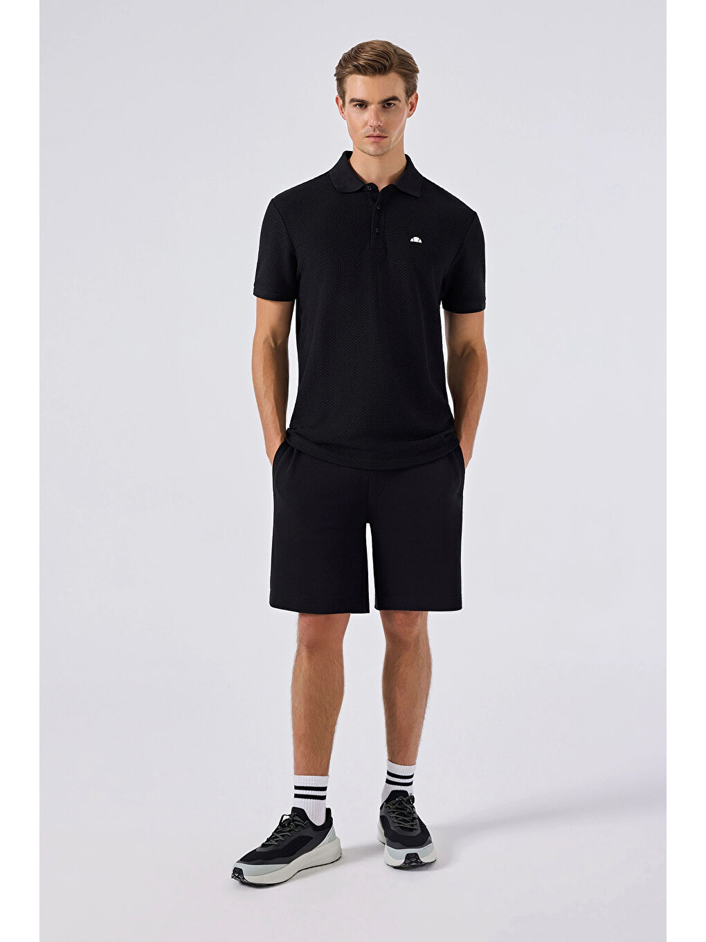 Siyah % 100 Pamuk Dokulu Düğmeli Polo Yaka T Shirt 6SM5010-BK-2