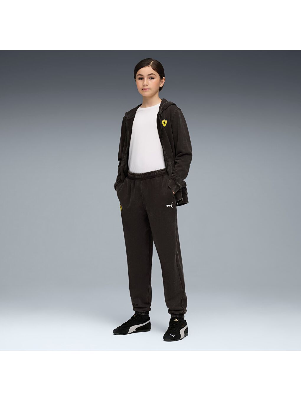 Siyah SCUDERIA FERRARI Sportswear Genç Eşofman Altı-1
