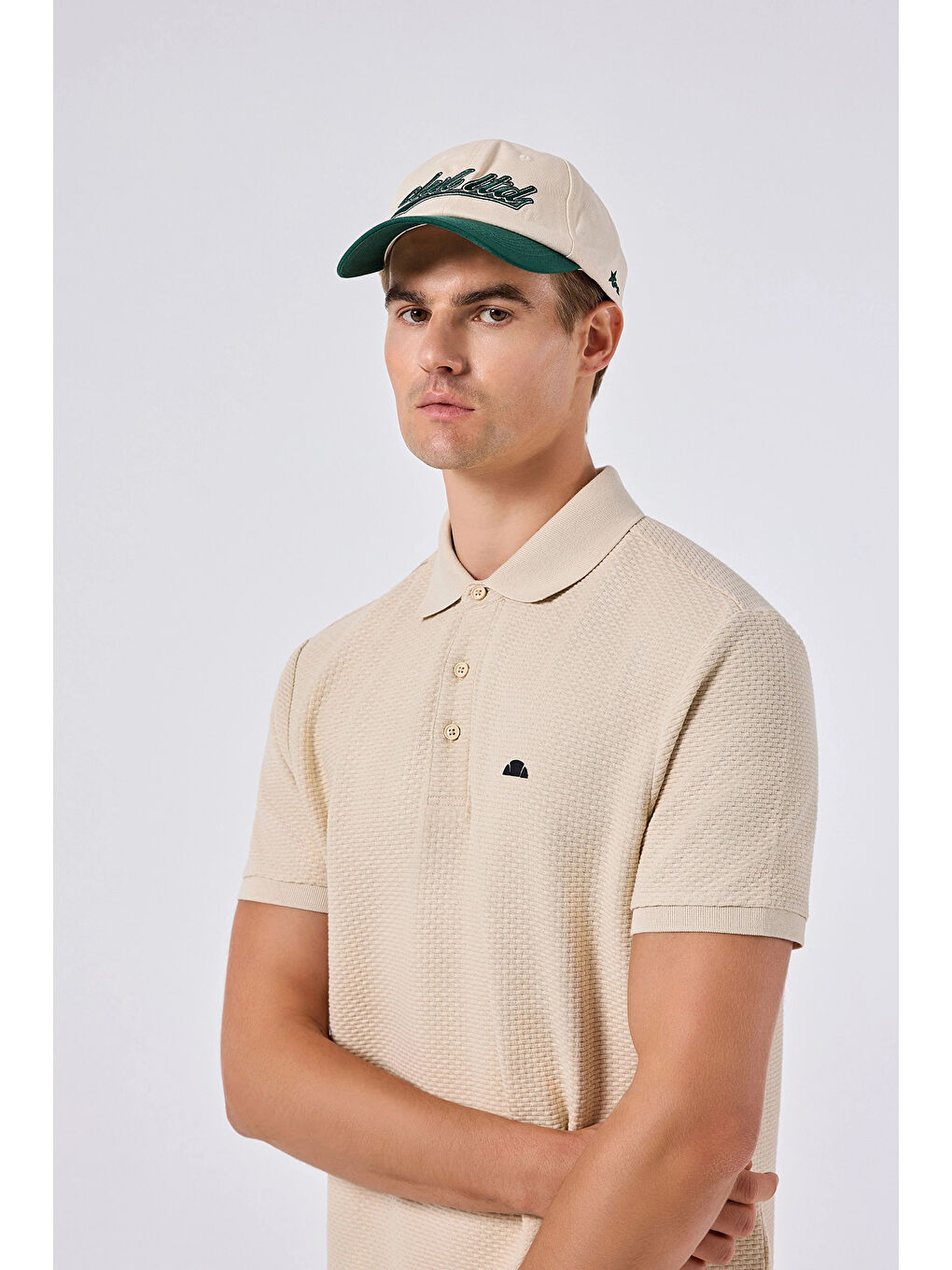 Bej % 100 Pamuk Dokulu Düğmeli Polo Yaka T Shirt 6SM5010-BG-1