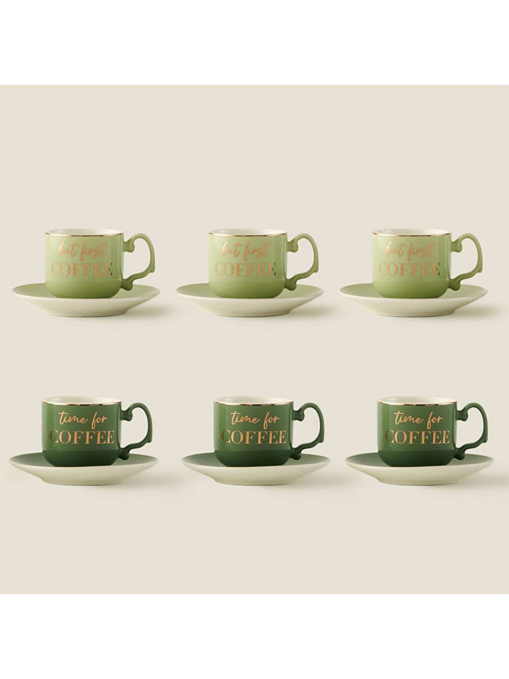 Karışık Bianca Porselen 6'lı Kahve Fincanı Seti (90 cc)