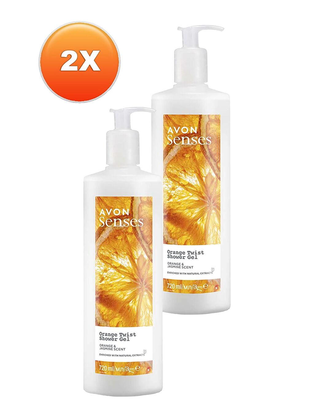 AVON Senses Orange Twist Portakal ve Yasemin Kokulu Duş Jeli 720 Ml. İkili Set - 1