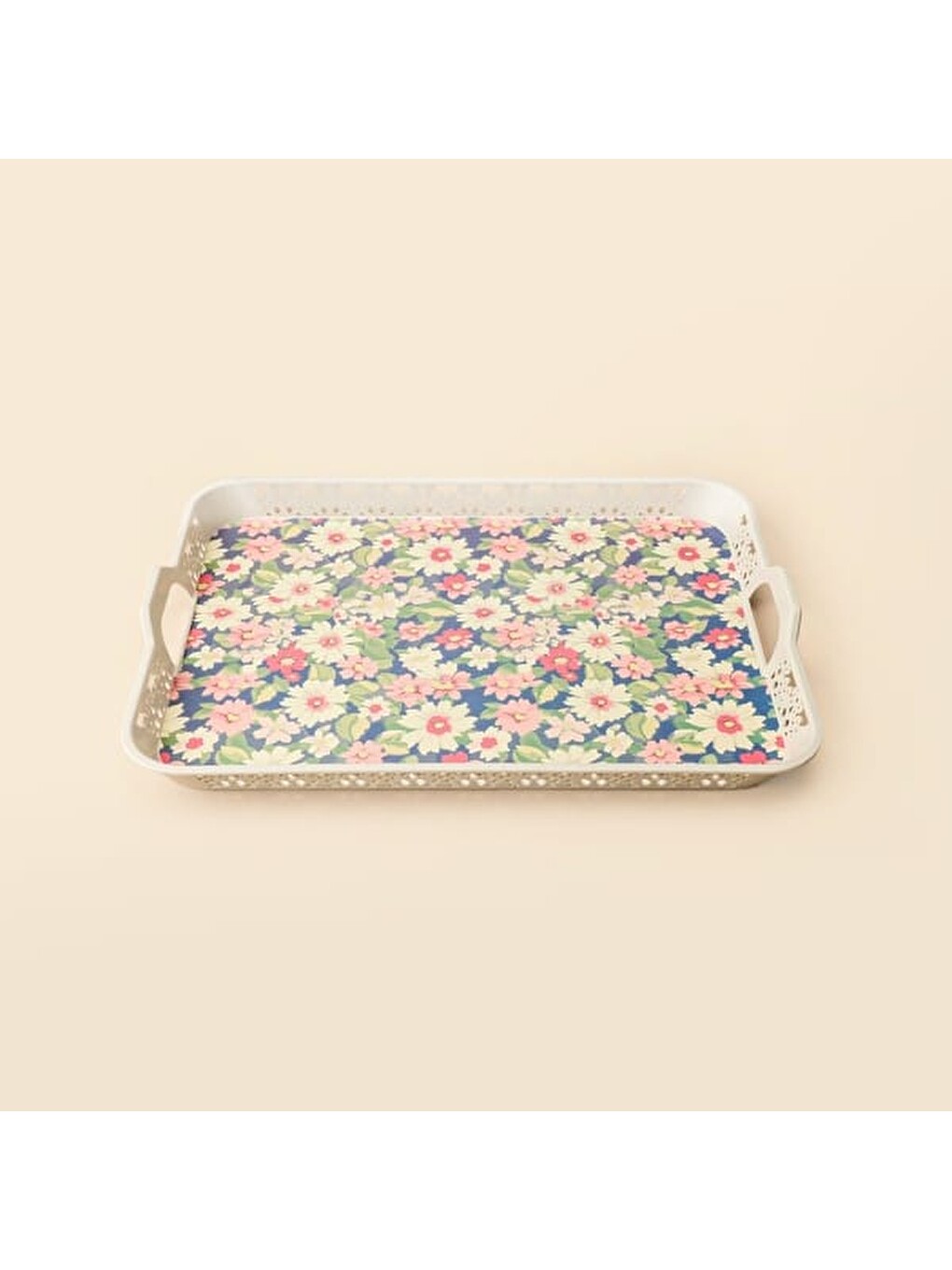 Karışık Kitchen Flower Oya Tepsi - Renkli - 32,5x23,5 cm