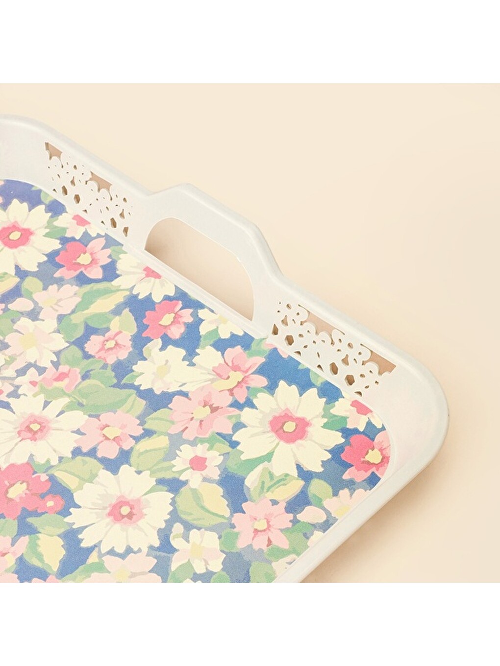 Karışık Kitchen Flower Oya Tepsi - Renkli - 32,5x23,5 cm-2