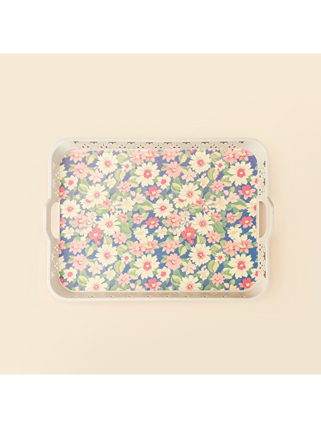 Karışık Kitchen Flower Oya Tepsi - Renkli - 32,5x23,5 cm-3