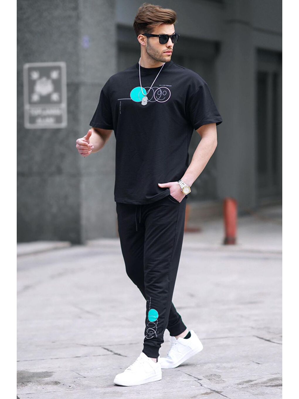 Siyah Kısa Kollu Eşofman Takımı 5935