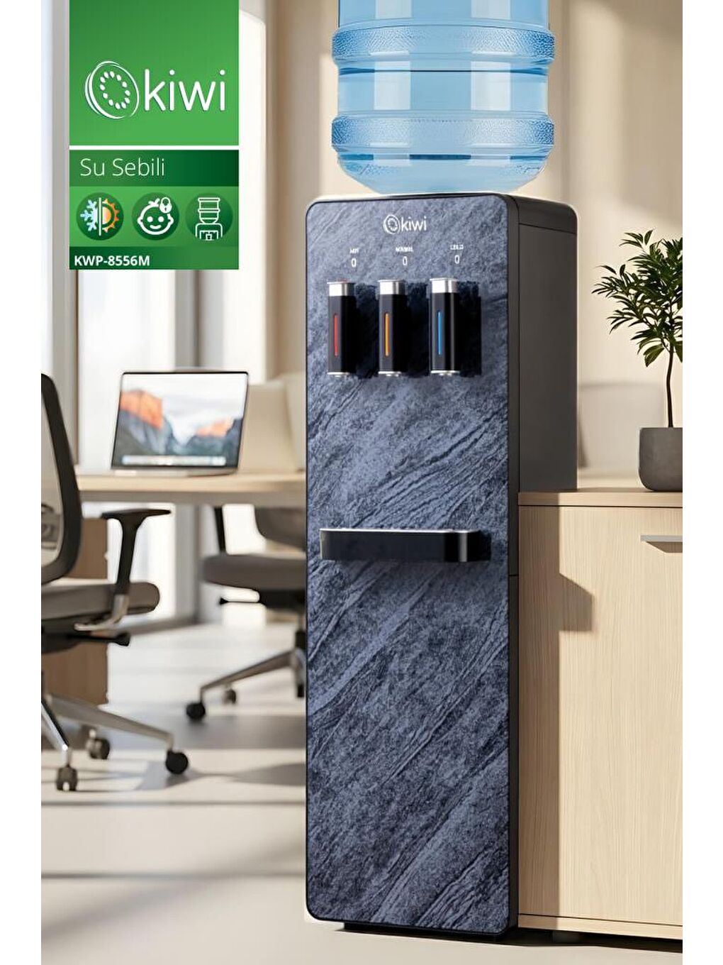 KWP-8556M Su Sebili | Sıcak & Soğuk & Ilık Su & Kompresör Soğutma