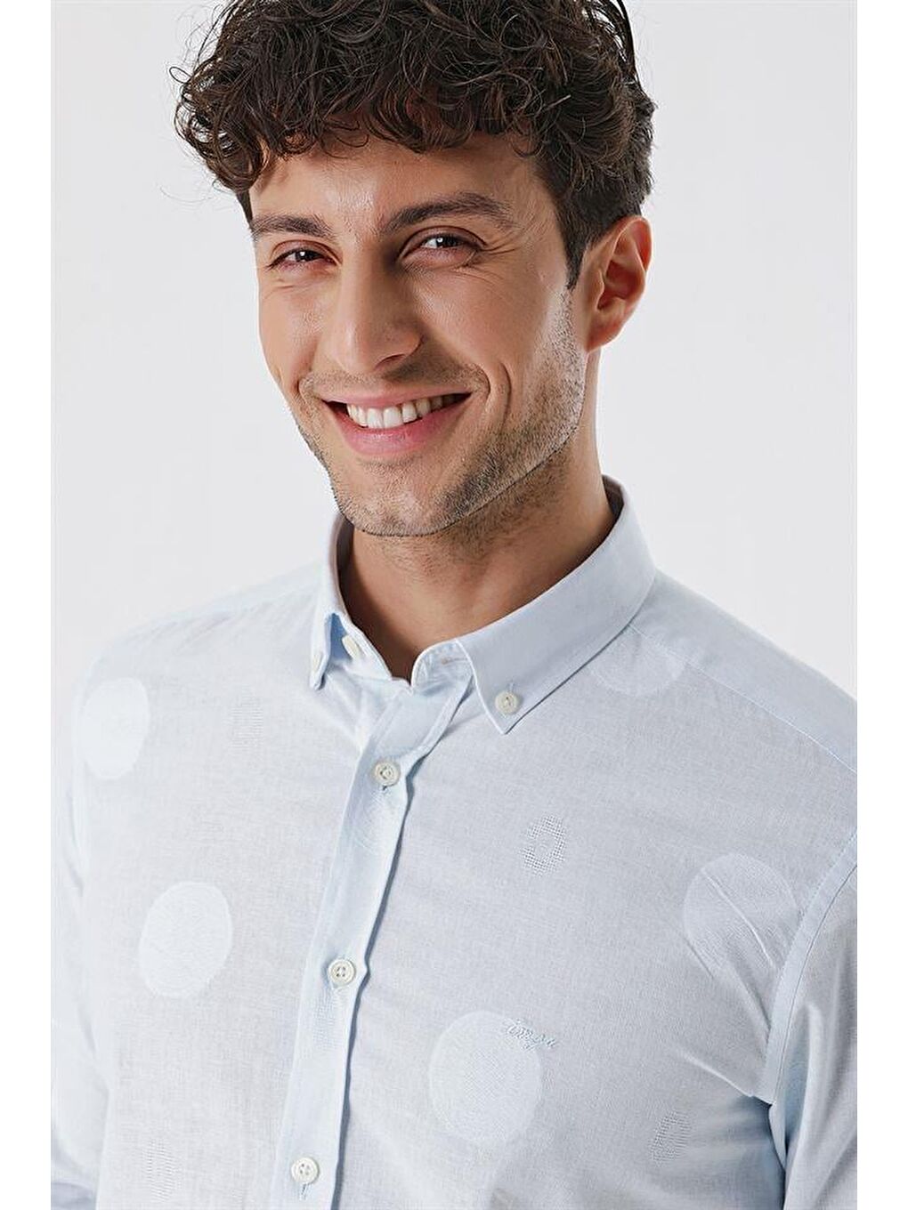 Koyu Mavi Kısalabilir Kollu Desenli Jakarlıcepsiz %100 Pamuk Casual Slim Fit Gömlek 1004230183-4