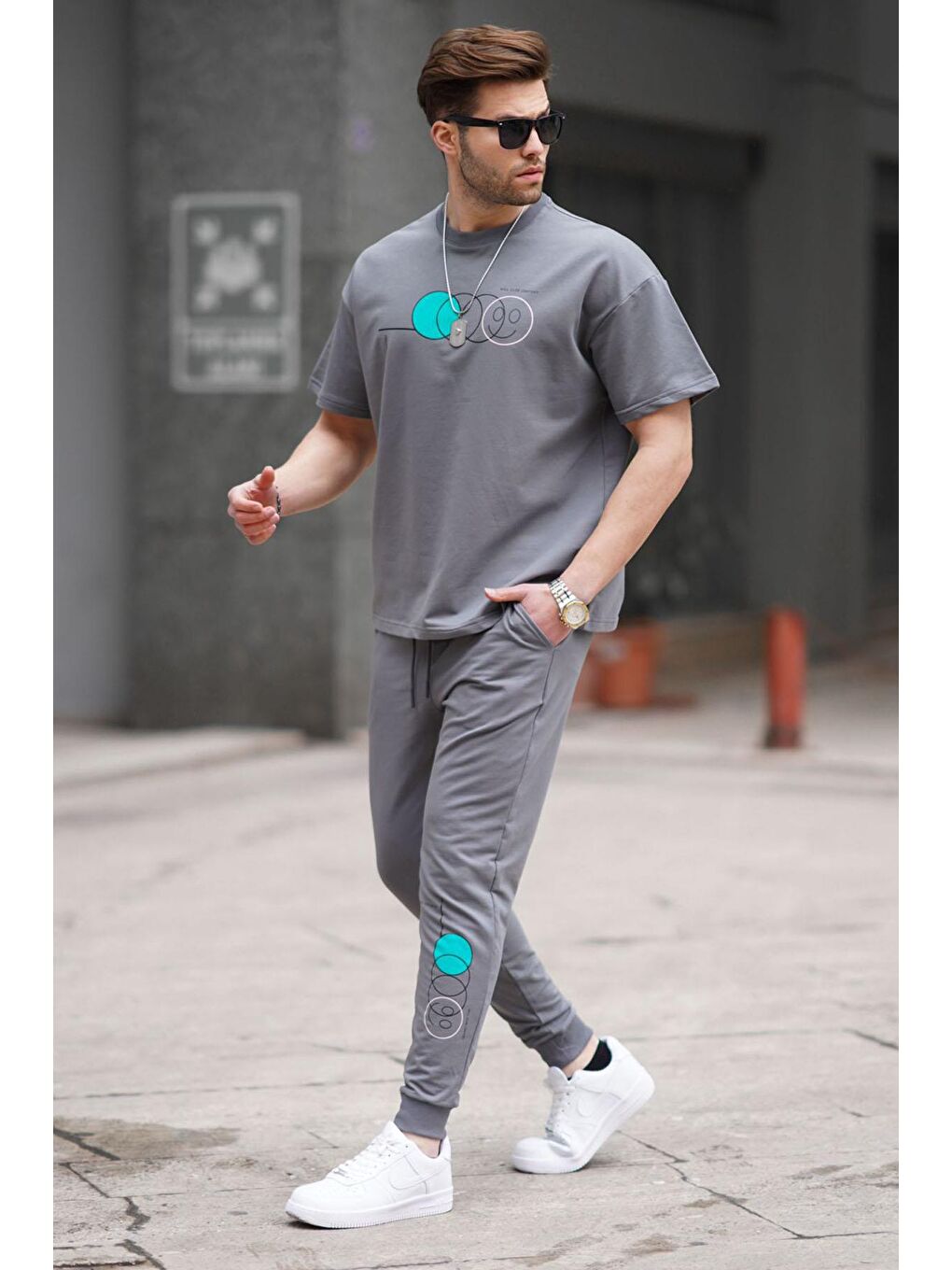 Gri Füme Kısa Kollu Eşofman Takımı 5935