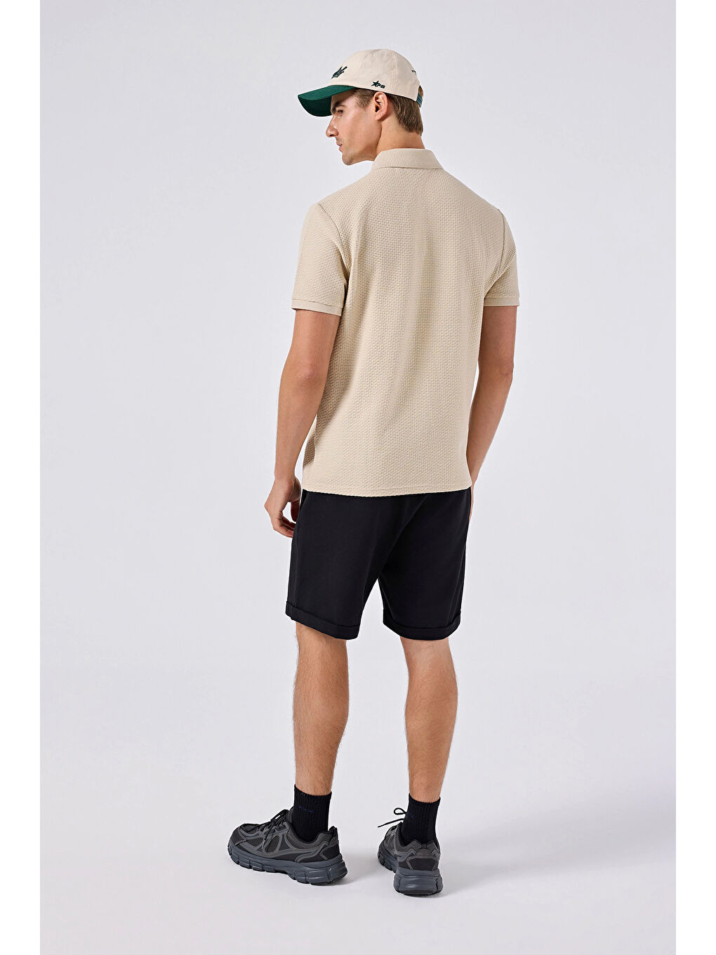 Bej % 100 Pamuk Dokulu Düğmeli Polo Yaka T Shirt 6SM5010-BG-5