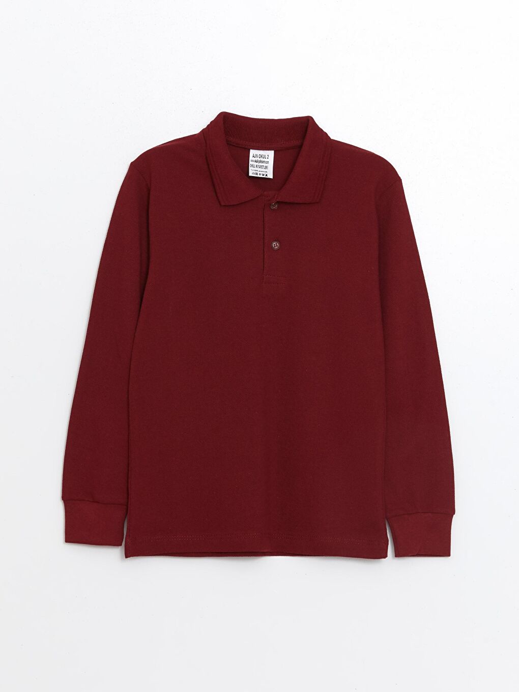 ajn Açık Bordo Okul Sweatshirt Polo Yaka   Kız Erkek