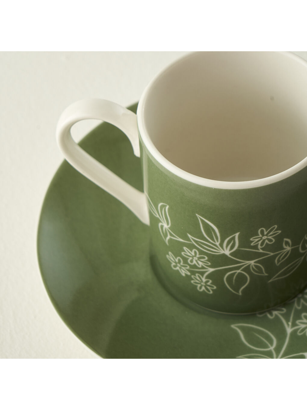 Garden 6'lı Kahve Fincanı Seti Yeşil (90 cc)-1