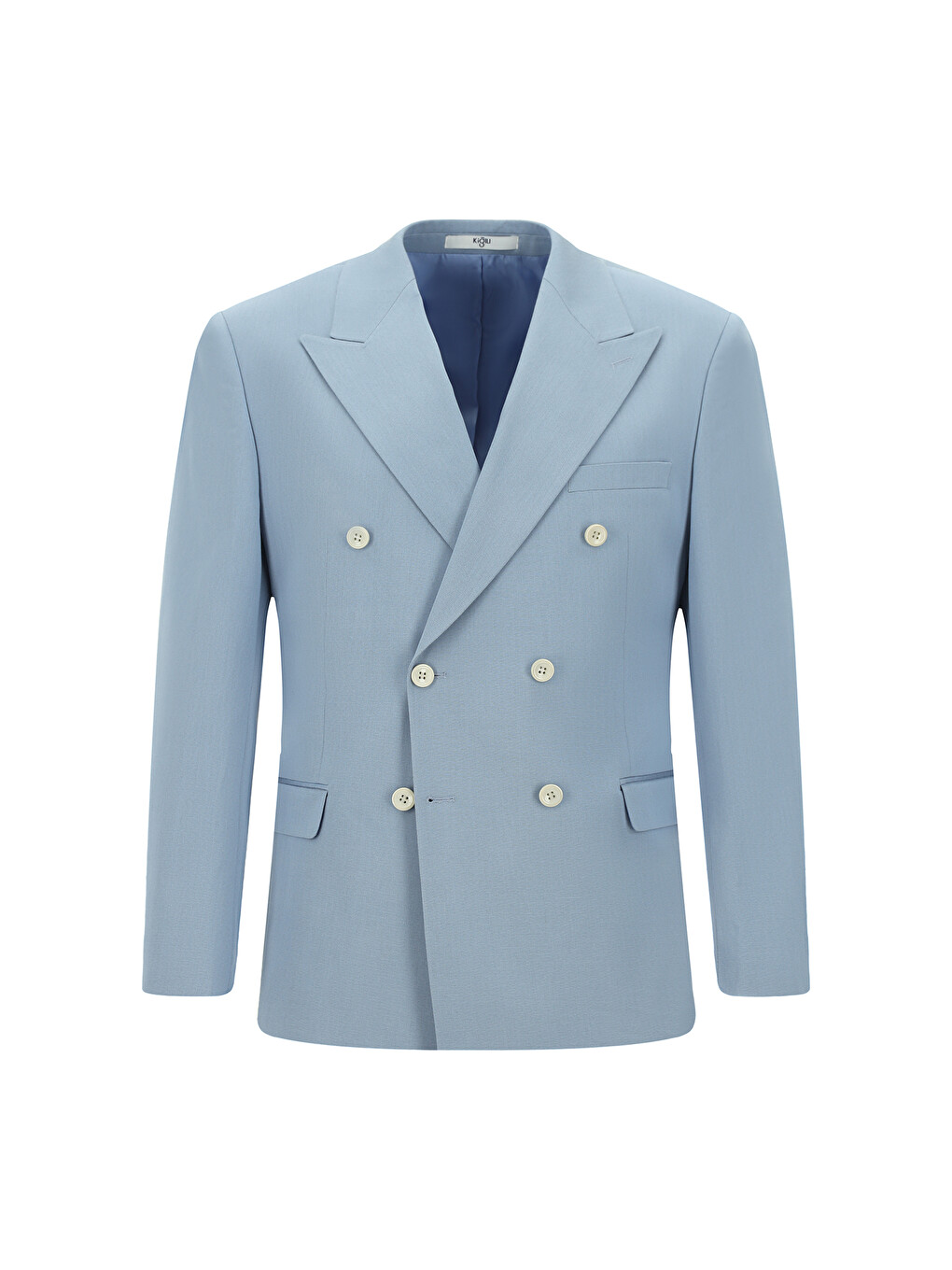 Mavi Slim Fit Dar Kesim Pamuklu Lyocell Kruvaze Takım Elbise-4