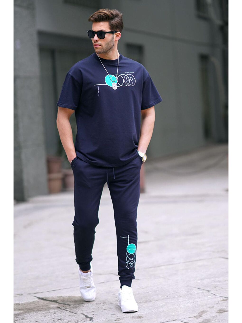 Lacivert Kısa Kollu Eşofman Takımı 5935-1