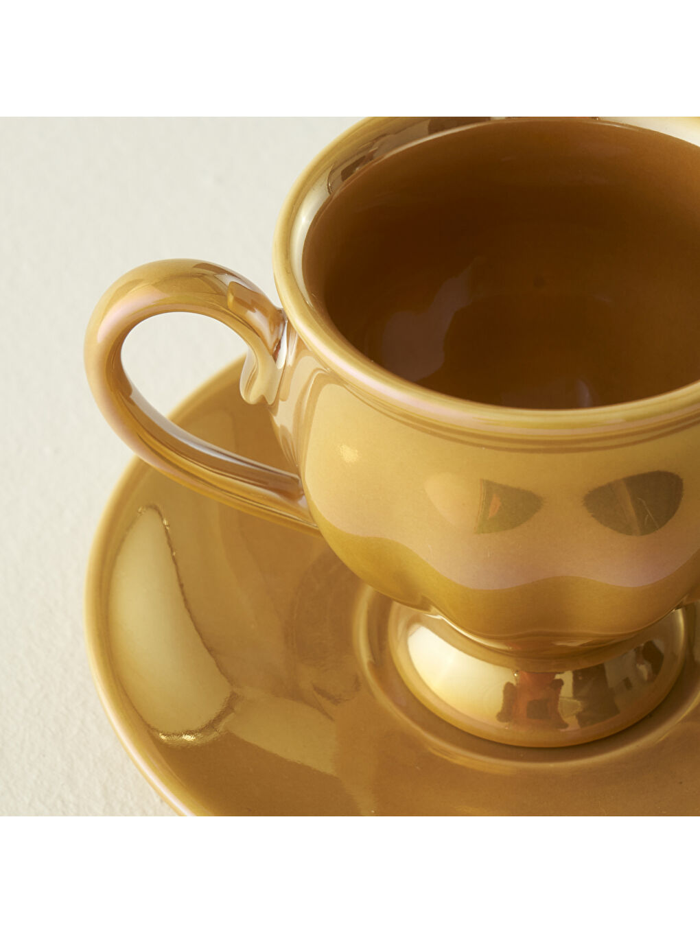Sarı Clara 6'lı Kahve Fincanı Seti Hardal (90 cc)-1