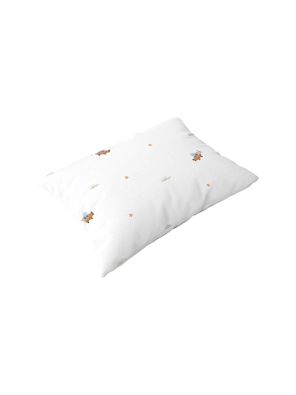 Beyaz Happy Tony 100% Pamuk Saten Bebek Yastık Kılıfı - 35x45 cm-1