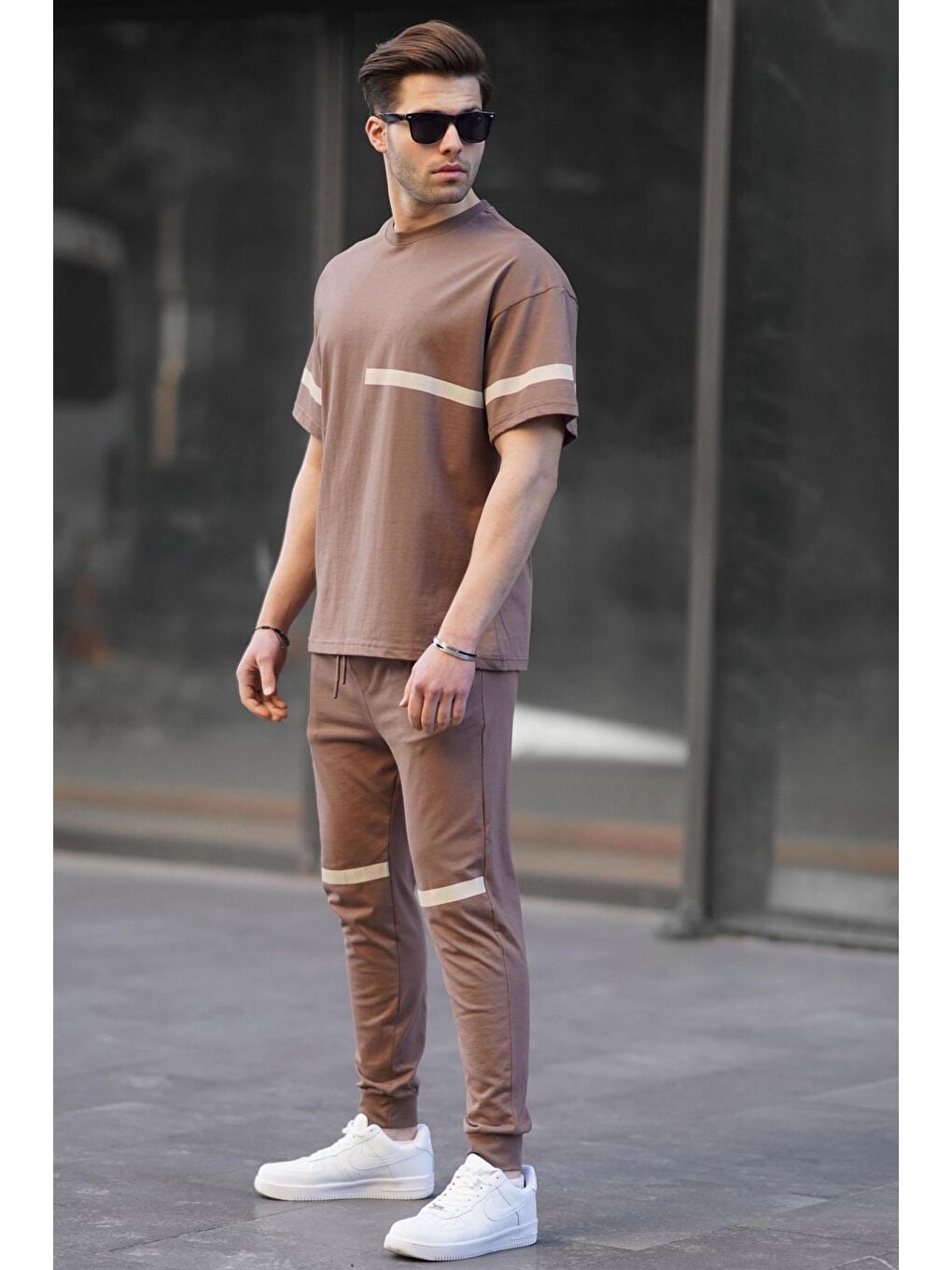 Kahverengi Kısa Kollu %100 Pamuk Eşofman Takımı 5939