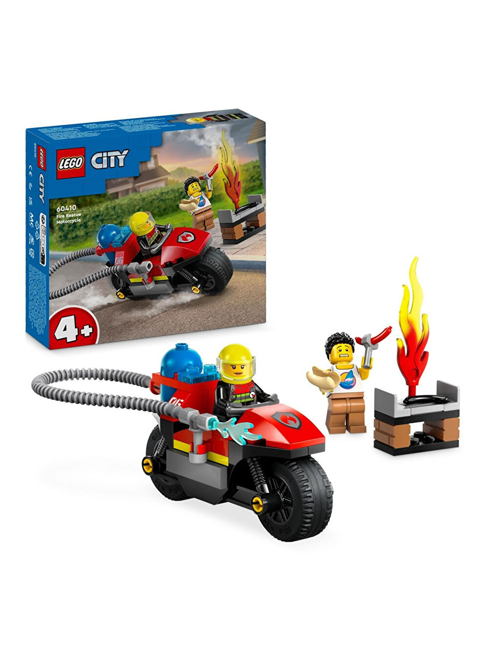 Lego Renksiz City İtfaiye Kurtarma Motosikleti 60410