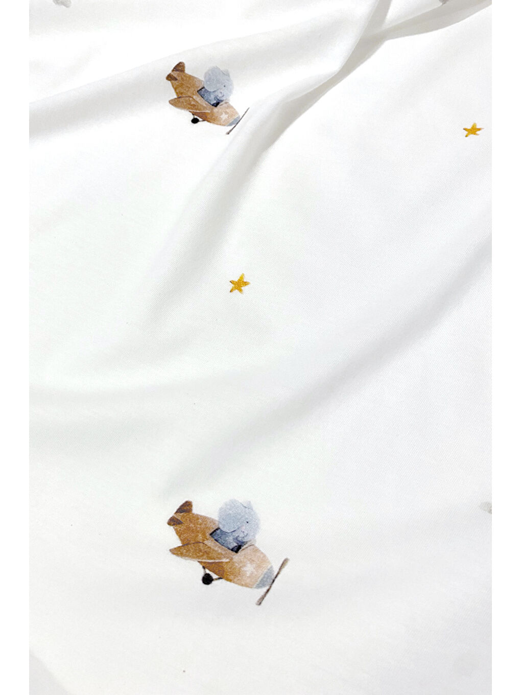 Beyaz Happy Tony 100% Pamuk Saten Bebek Yastık Kılıfı - 35x45 cm-2