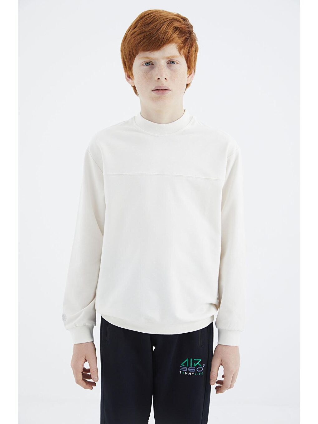 Ekru Basic Erkek Çocuk Sweatshirt - 11173