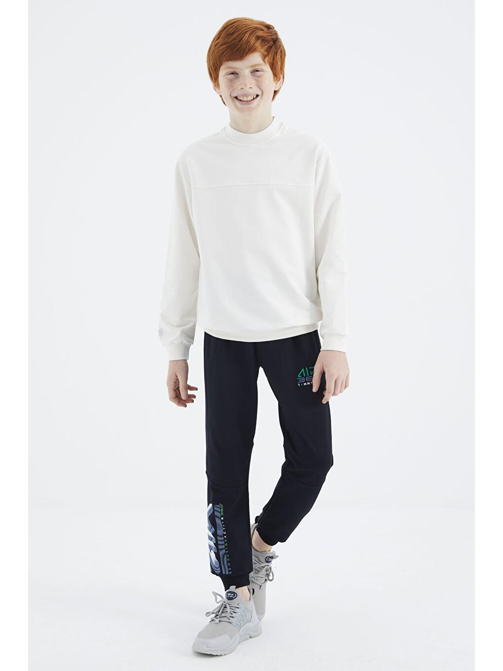 Ekru Basic Erkek Çocuk Sweatshirt - 11173-1