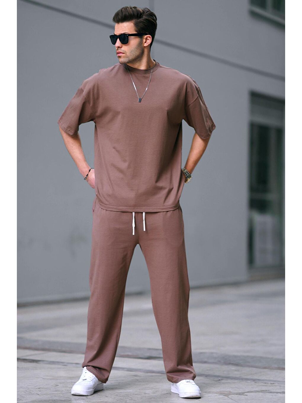 Kahverengi Erkek %100 Pamuk Eşofman Takımı 5938