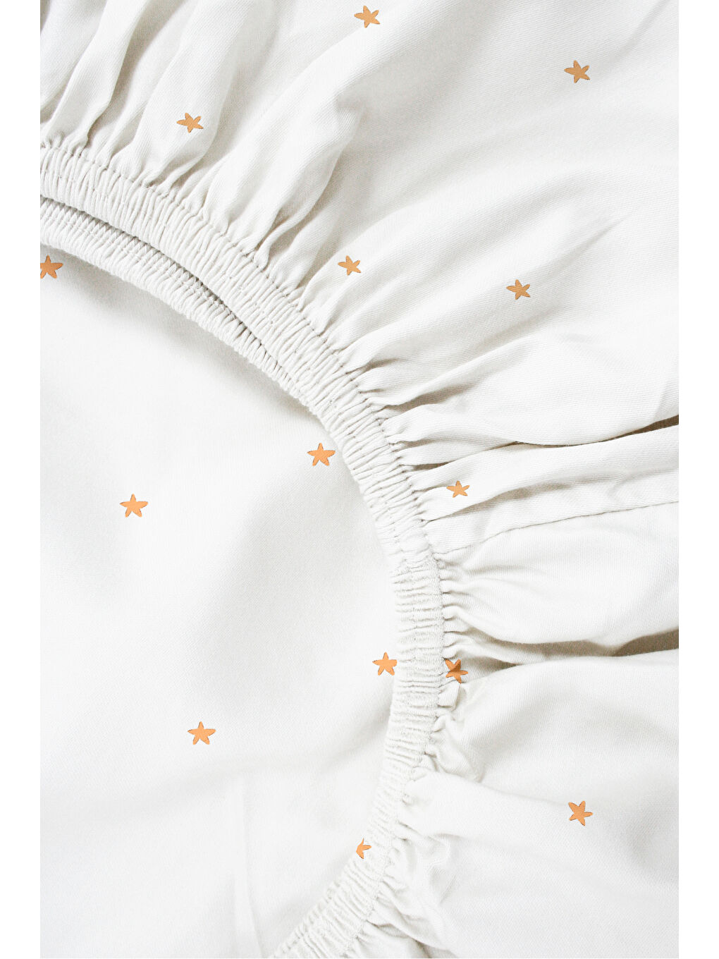 Beyaz Stars 100% Pamuk Saten Bebek Lastikli Çarşaf Seti - 100x200 cm + 50x70 cm-2
