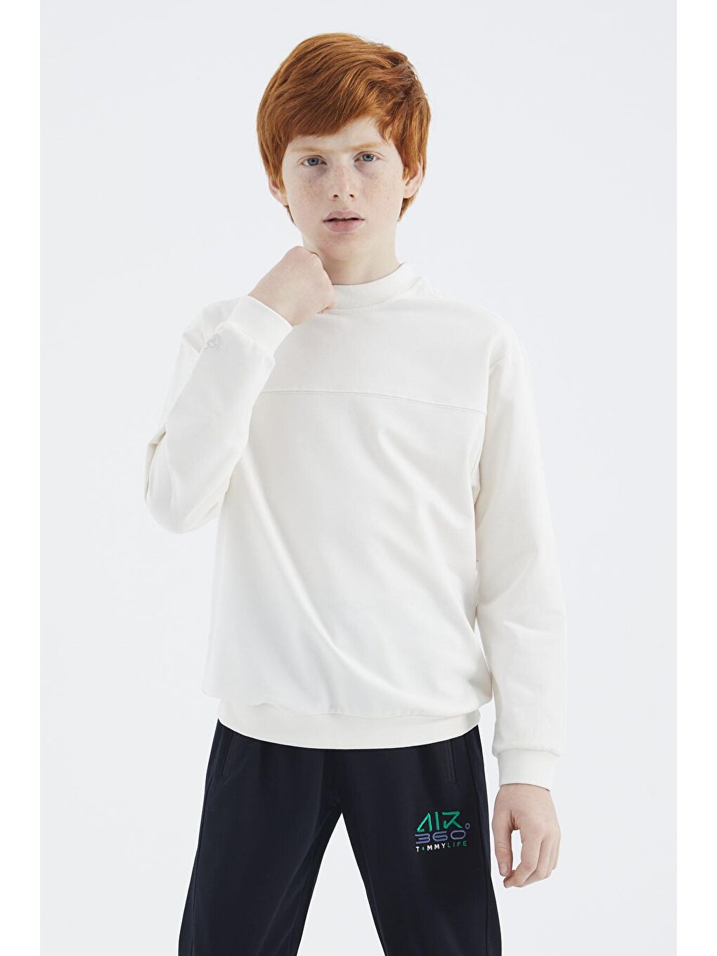 Ekru Basic Erkek Çocuk Sweatshirt - 11173-2