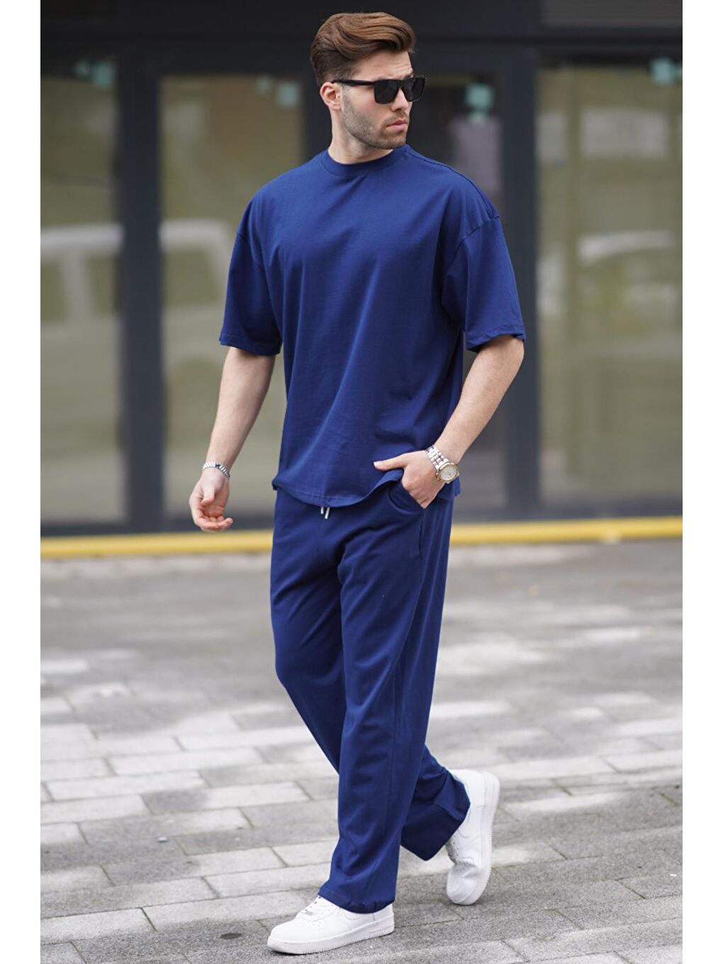 Lacivert Erkek %100 Pamuk Eşofman Takımı 5938