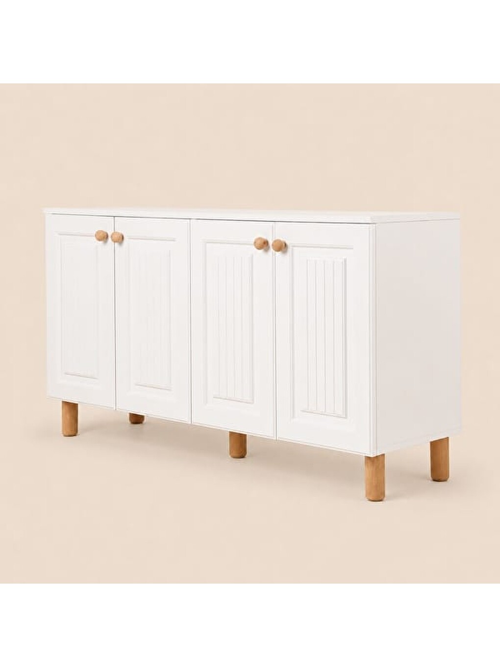 Alala 4 Kapaklı Konsol - Beyaz - 76x42x140 cm-3