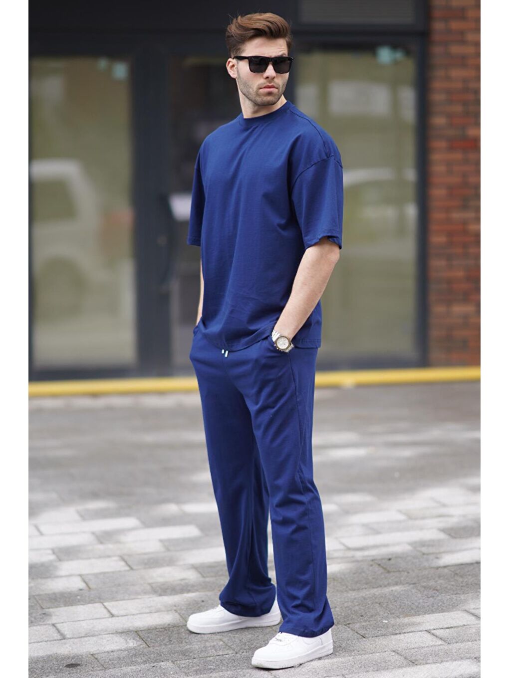 Lacivert Erkek %100 Pamuk Eşofman Takımı 5938-2