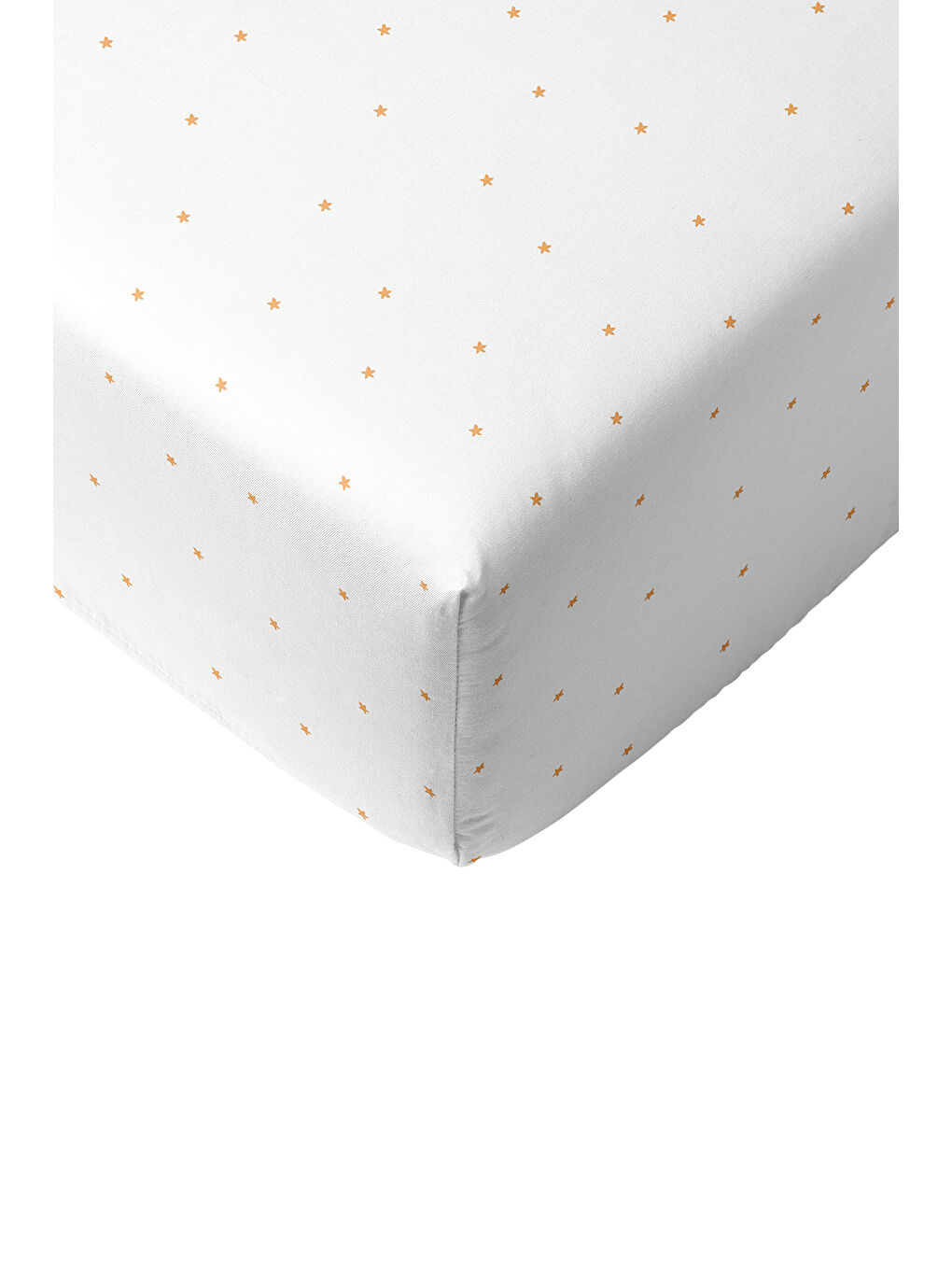 Beyaz Stars 100% Pamuk Saten Bebek Lastikli Çarşaf Seti - 70x140 cm + 35x45 cm-1
