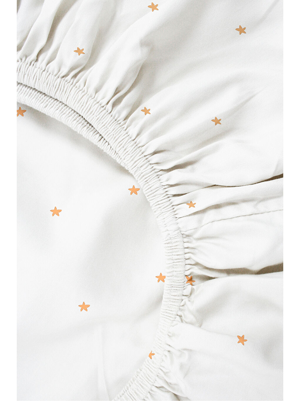 Beyaz Stars 100% Pamuk Saten Bebek Lastikli Çarşaf Seti - 70x140 cm + 35x45 cm-6