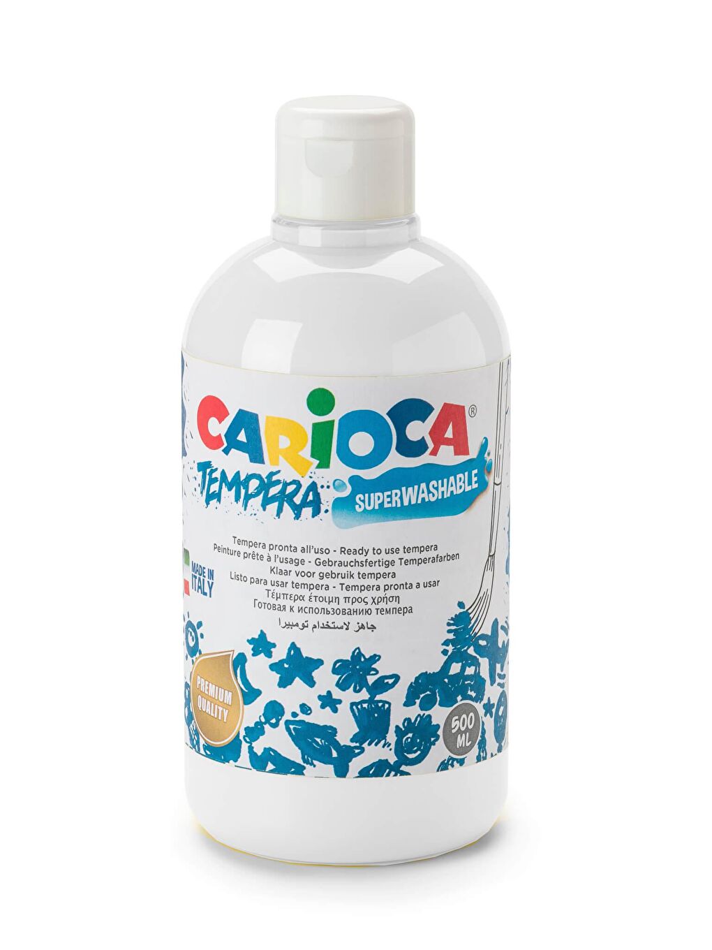 CARIOCA Beyaz Tempera Boya (Süper Yıkanabilir) 500ml - Beyaz