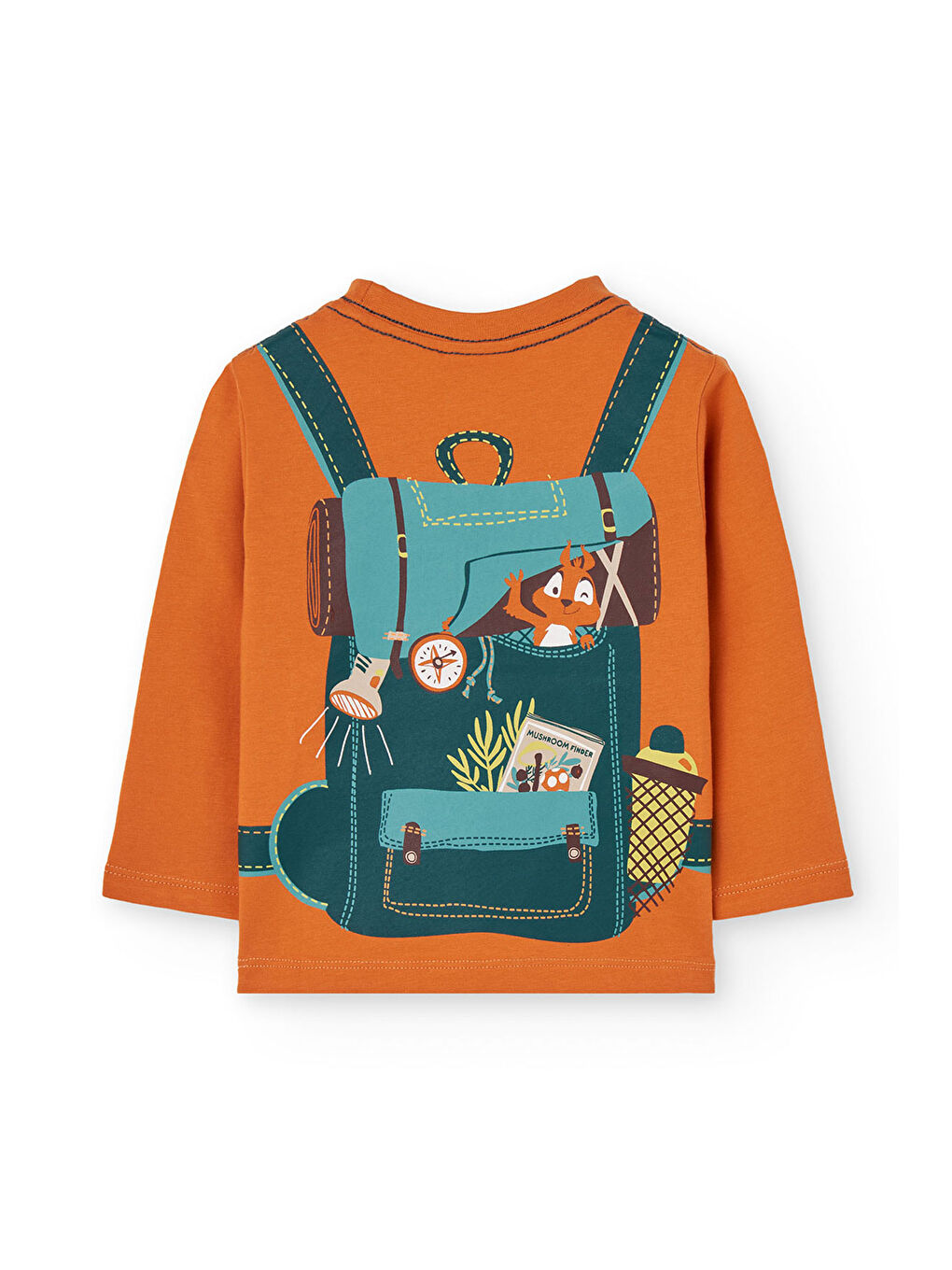 Turuncu Erkek Çocuk Sırtı Çanta Baskılı Tshirt-1