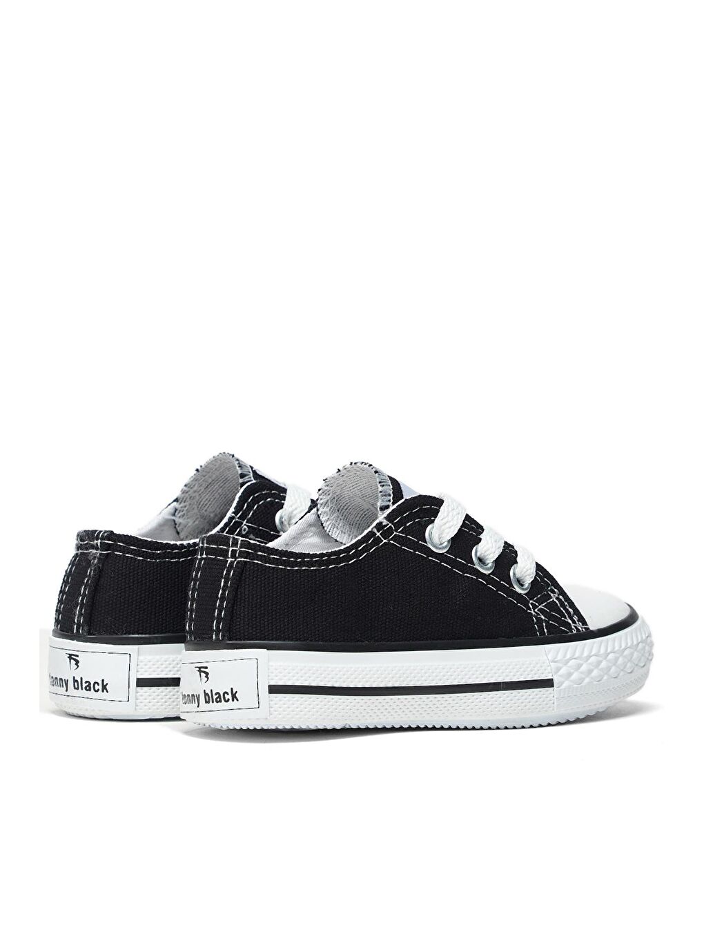 TONNY BLACK Siyah Çocuk Unisex Siyah Rahat Kalıp Bağcıklı Sneaker - 3