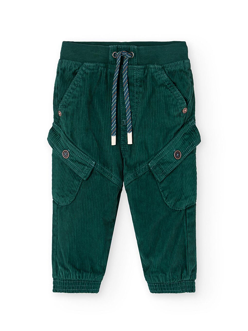 Lacivert Erkek Çocuk Paçası Lastikli Kadife Pantolon-1