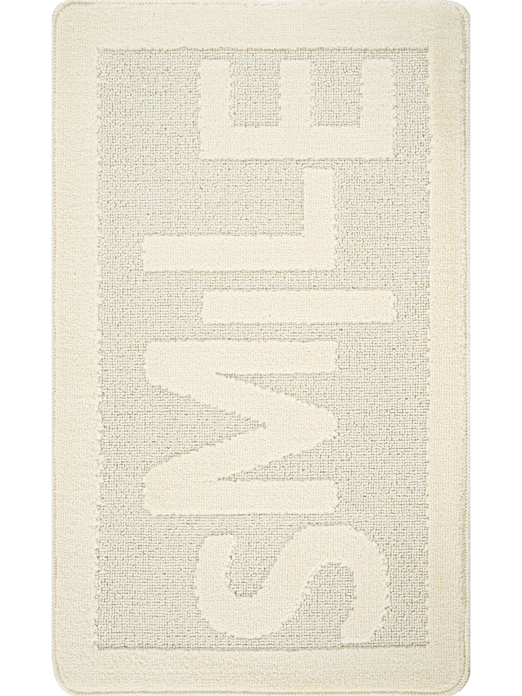 Ekru Doğal Kaymaz Taban Banyo Paspas Uzun Ömürlü Yumuşak Su Emici Yazılı Smile-Krem-1