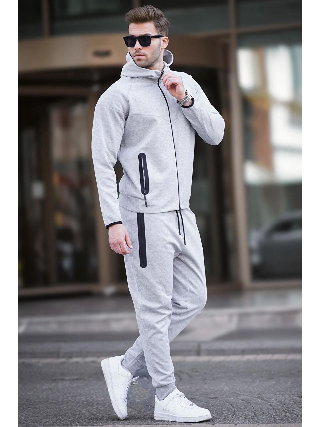 Kapüşonlu Grimelanj Erkek Eşofman Takımı 7201-2
