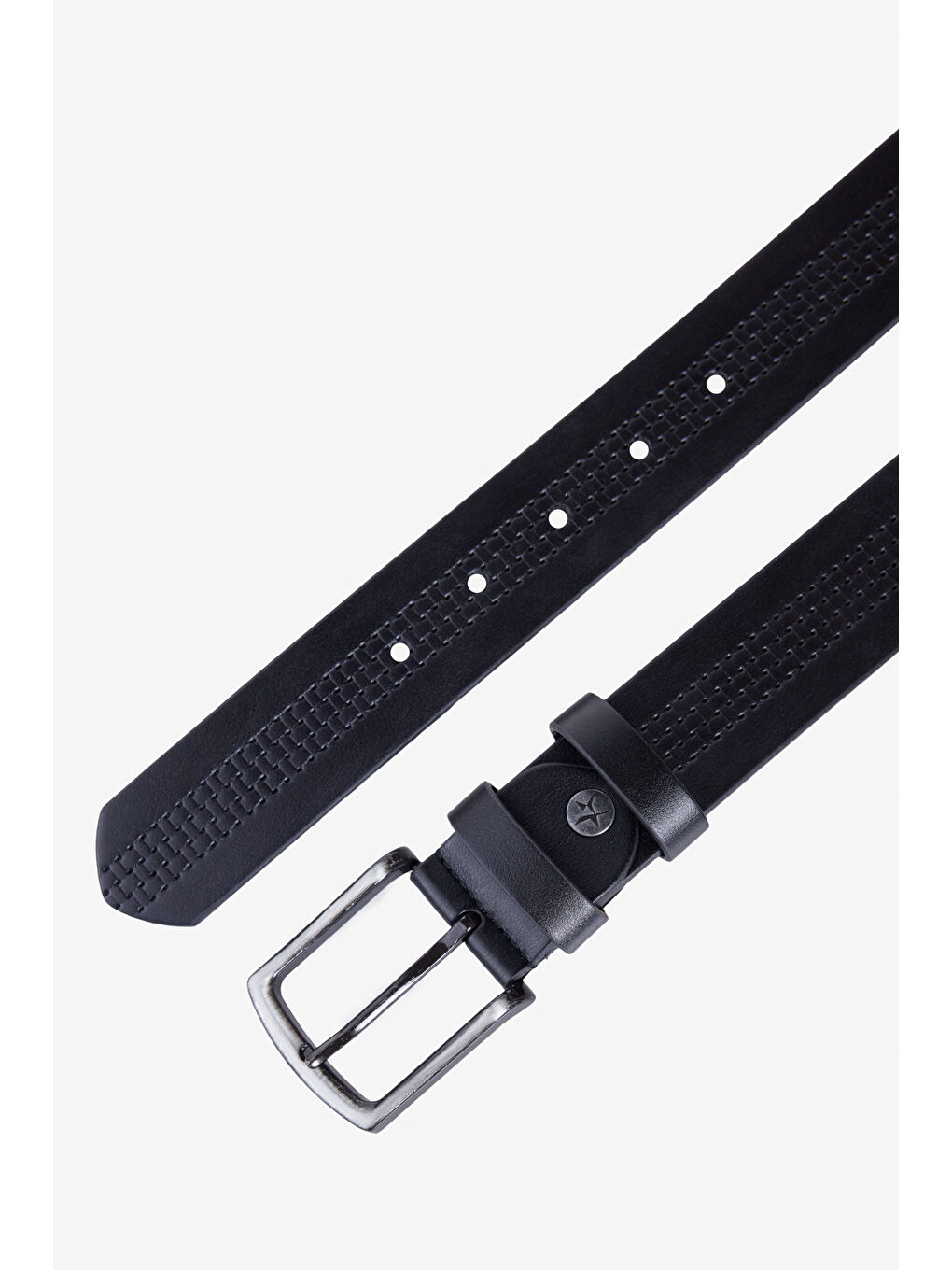 Erkek Siyah Desenli Casual Kemer-1