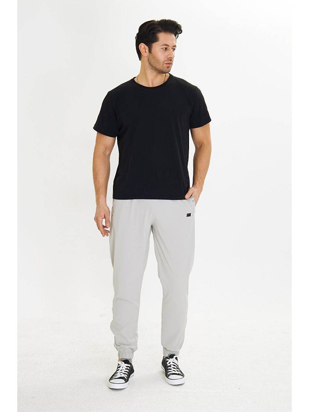 Bej Erkek Stretchfit Esnek Lastik Paçalı Eşofman Altı Taş 2663-T-1