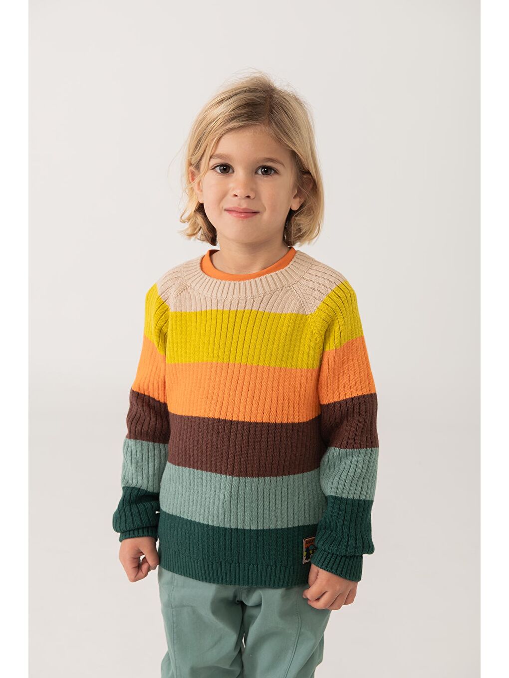 Karışık Erkek Çocuk Çizgili Kazak