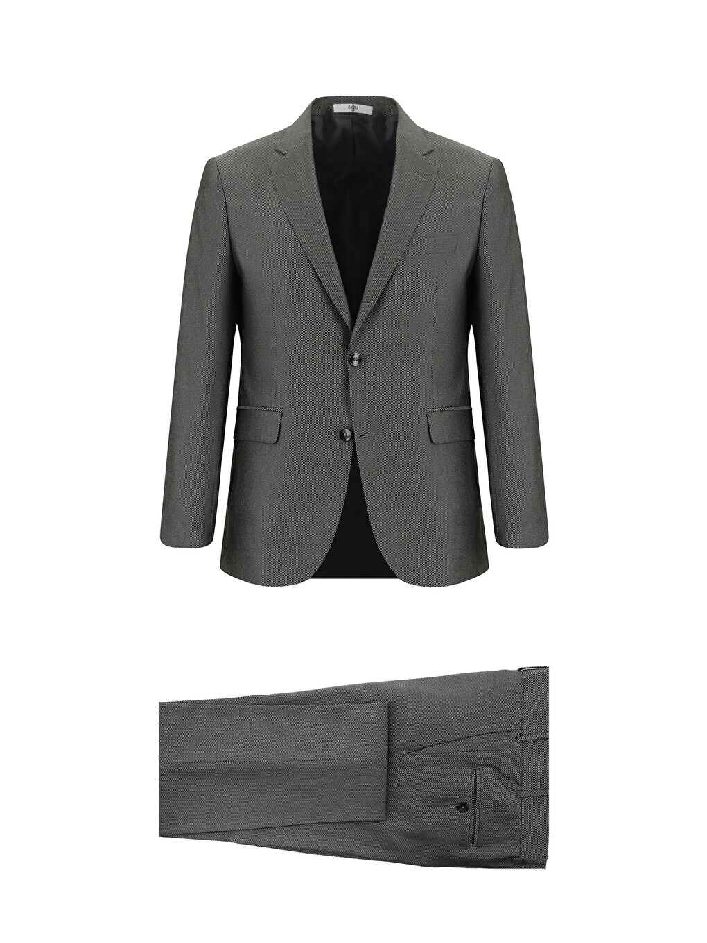 Antrasit Slim Fit Dar Kesim Klasik Desenli Takım Elbise