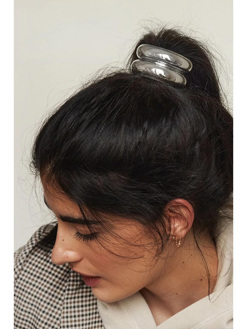 Gri İki Görünümlü Metal At Kuyruğu Tokası-3