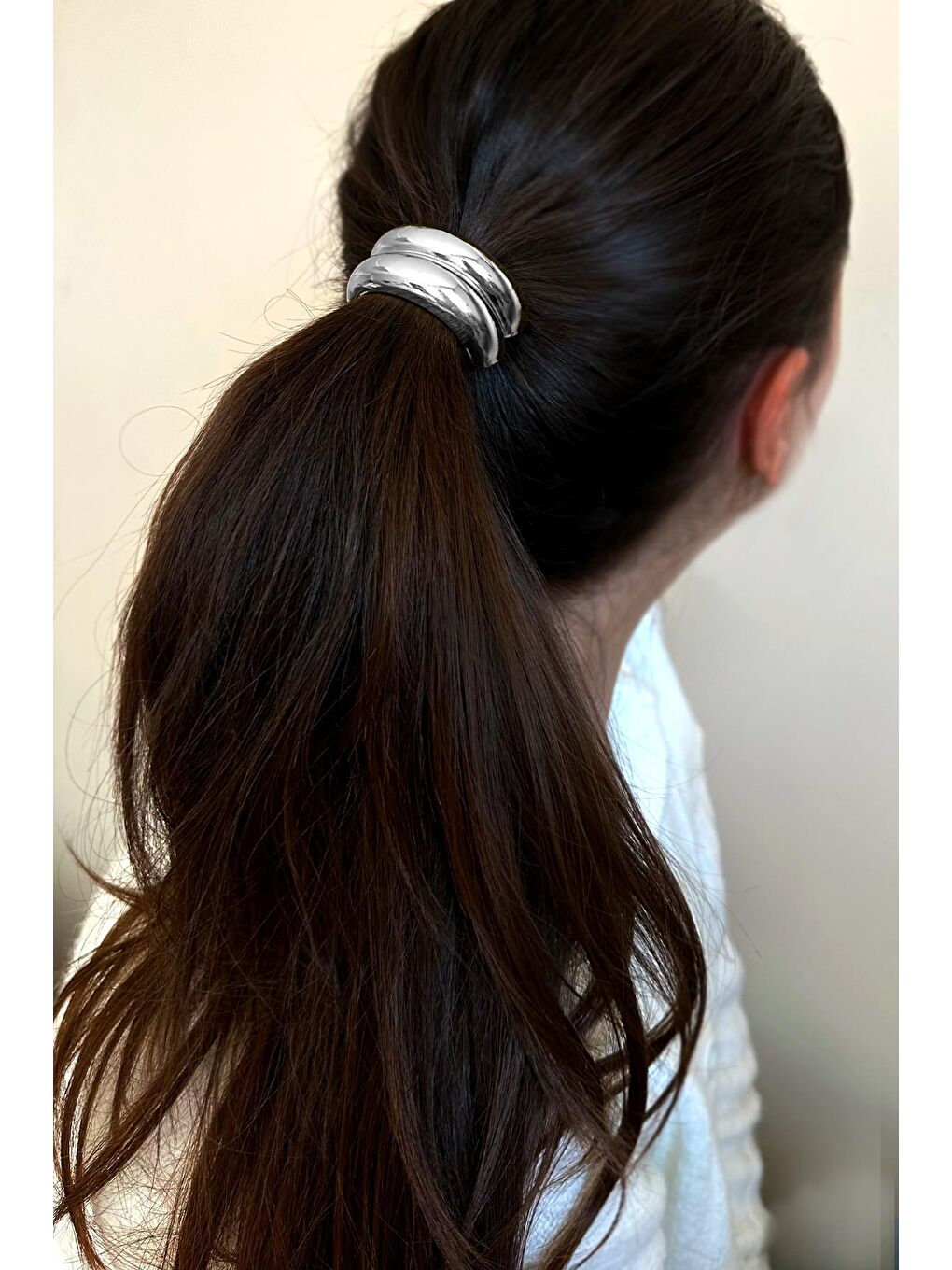 Gri İki Görünümlü Metal At Kuyruğu Tokası-5