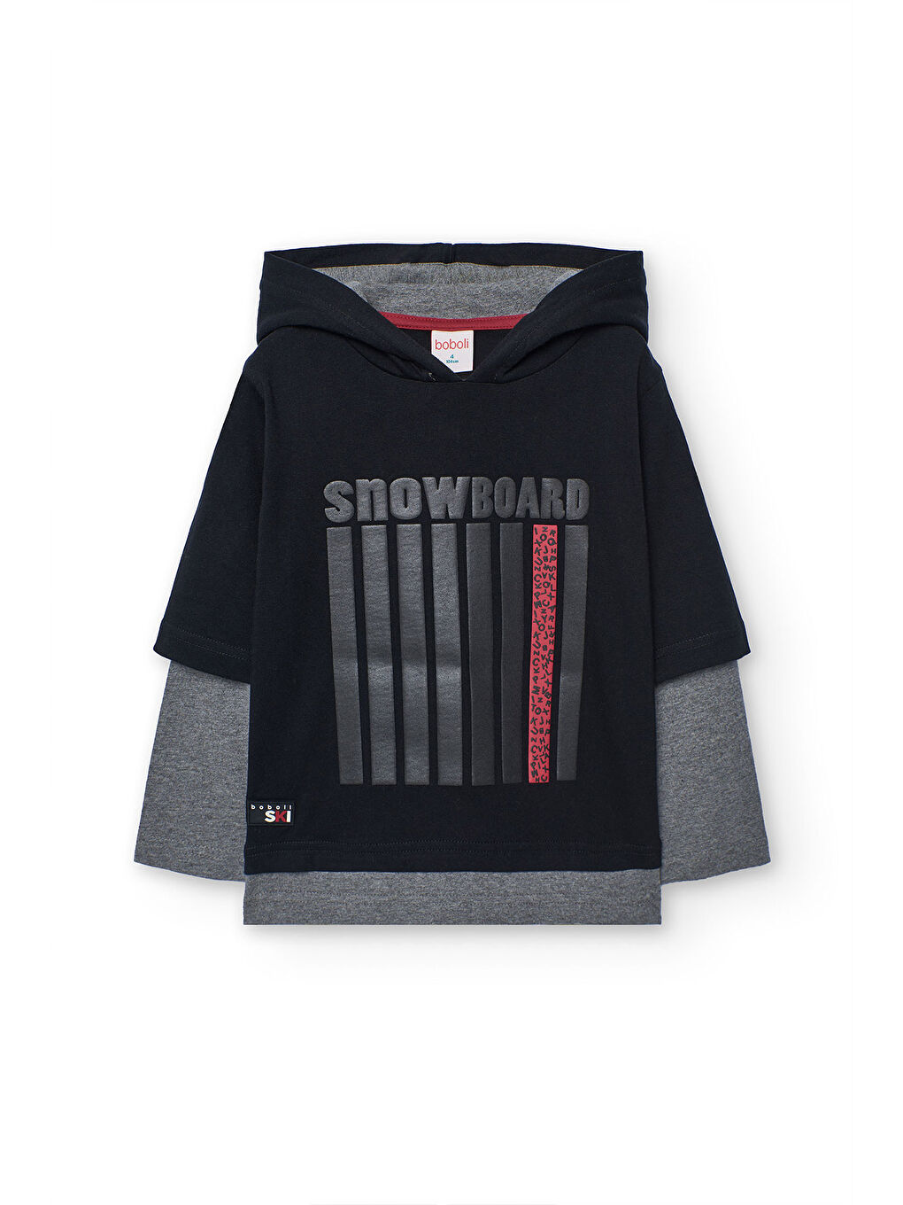 Siyah Erkek Çocuk Kabartma Baskılı Sweatshirt-1