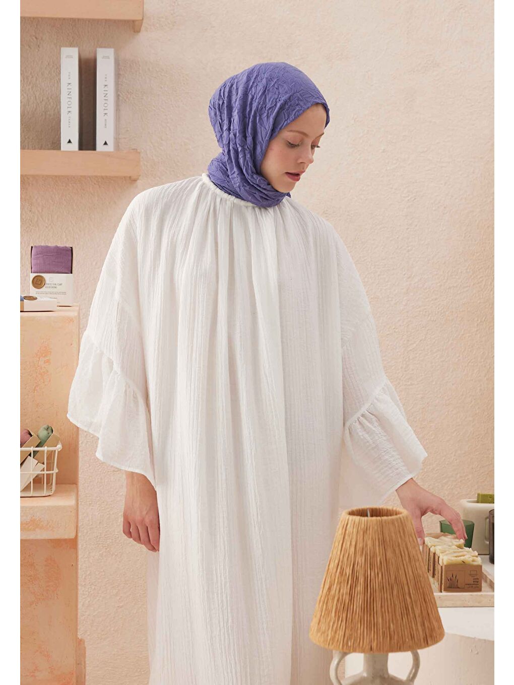 Vual Crash Şal Morcivert-1